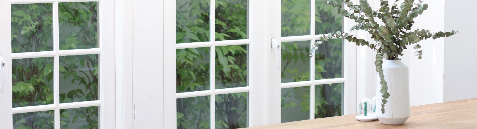 Interior view of home windows with tint applied 