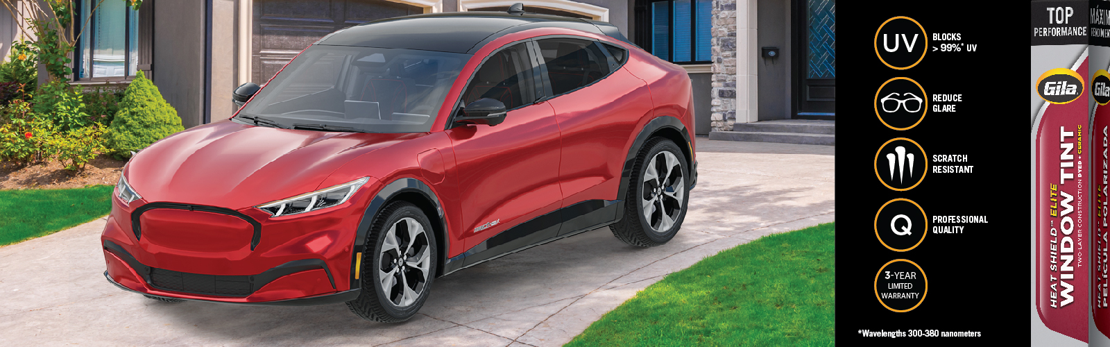 Gila® HEAT SHIELD ELITE™ Window Tint on red sedan 