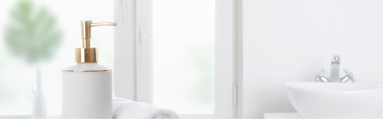 Interior views of bathroom protected with privacy control window film 